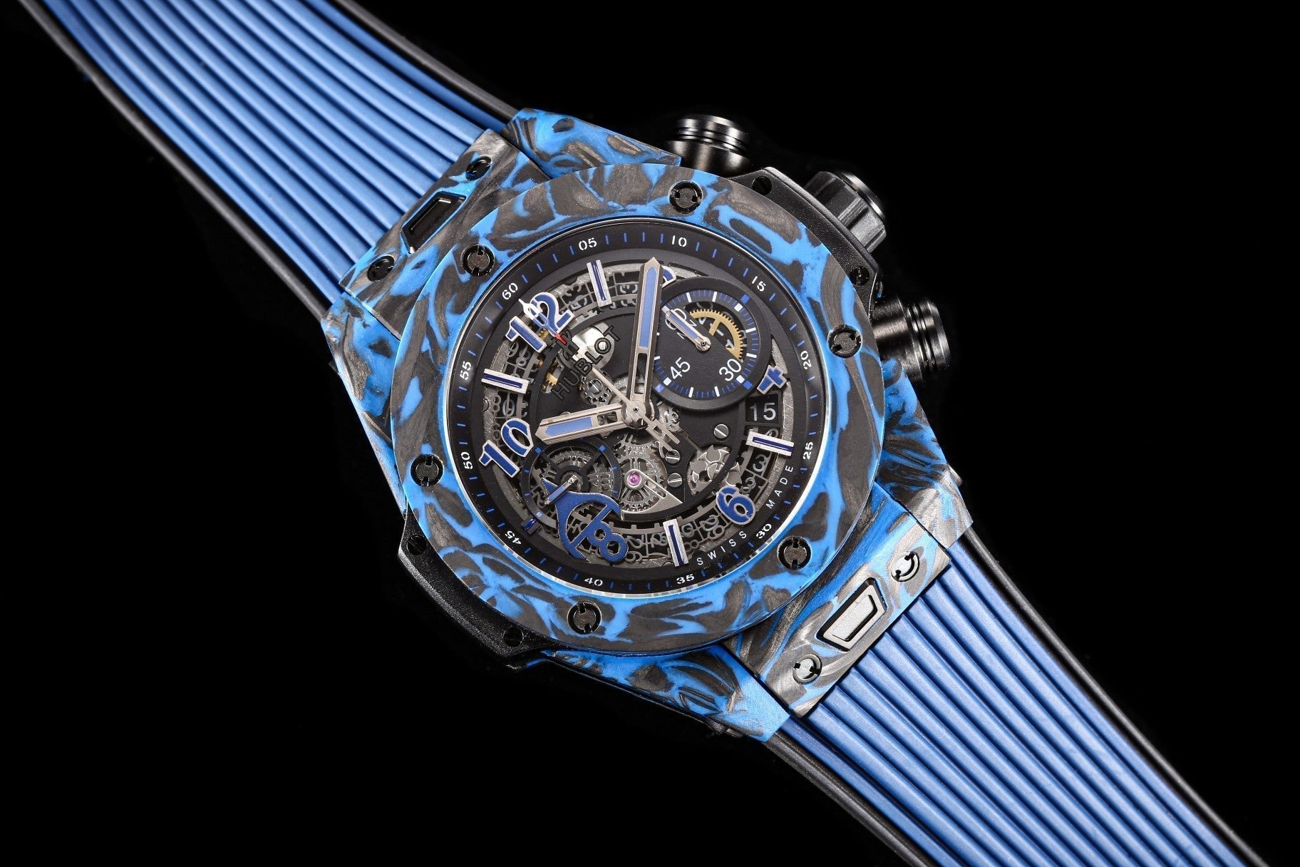 BIG BANG UNICO 45 BLACK BLUE CARBON