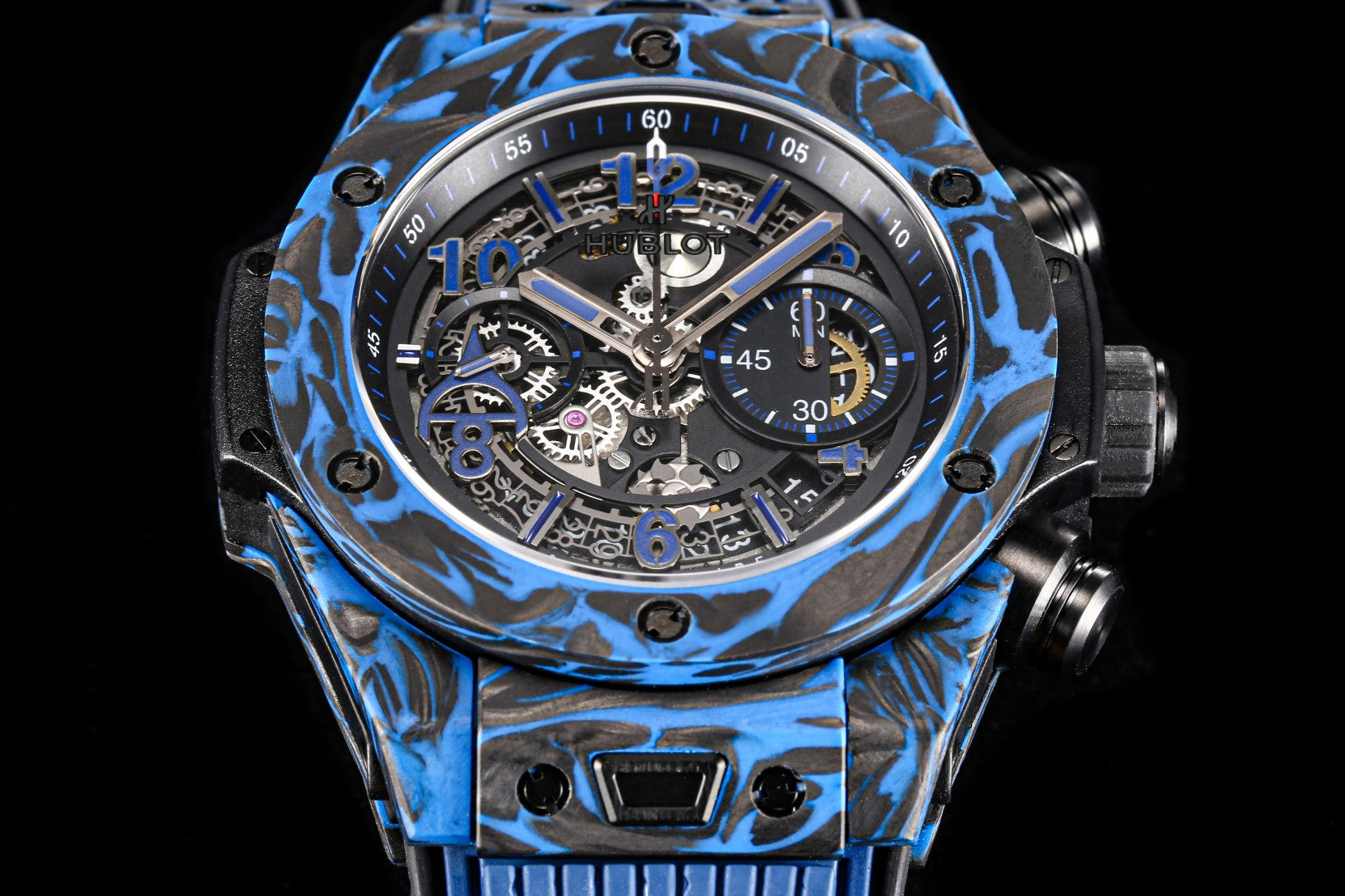 BIG BANG UNICO 45 BLACK BLUE CARBON