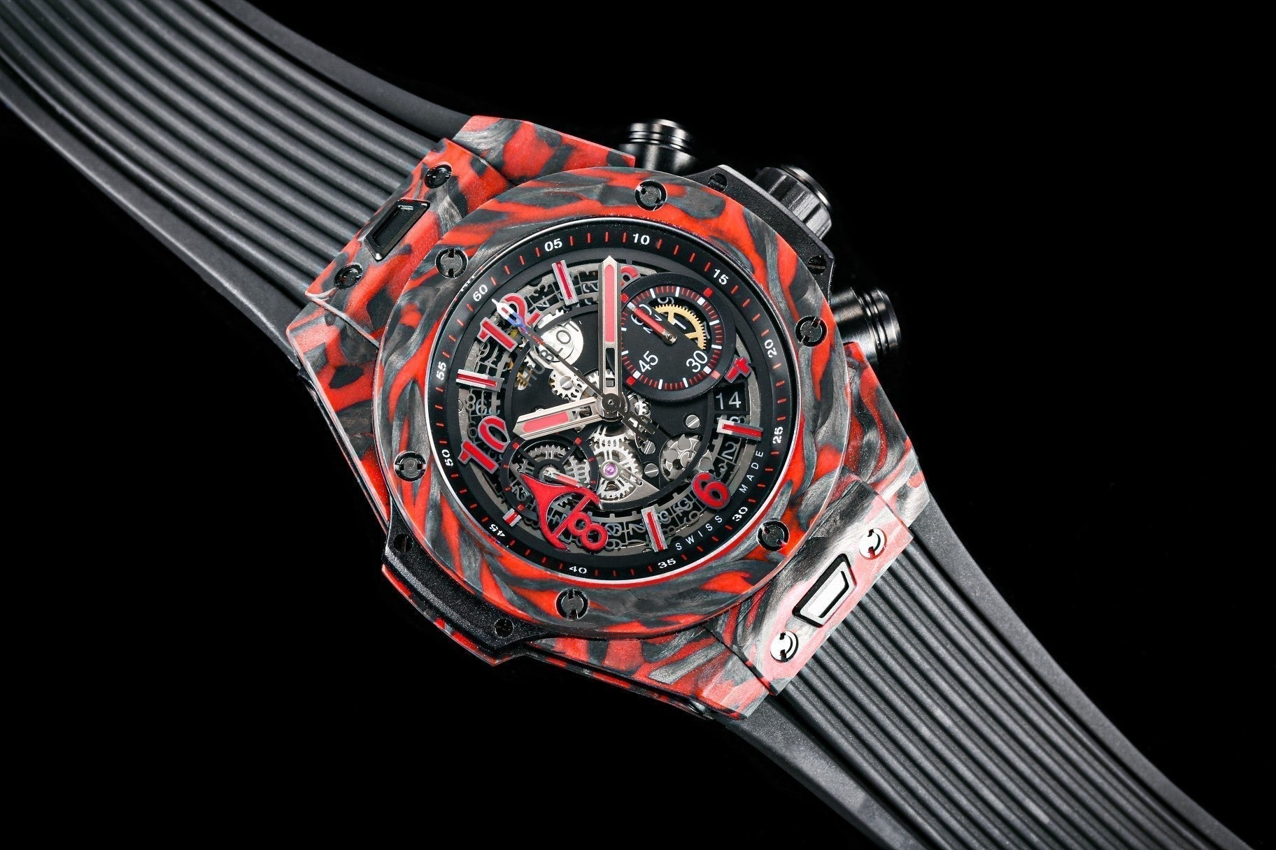 BIG BANG UNICO 45 BLACK RED CARBON