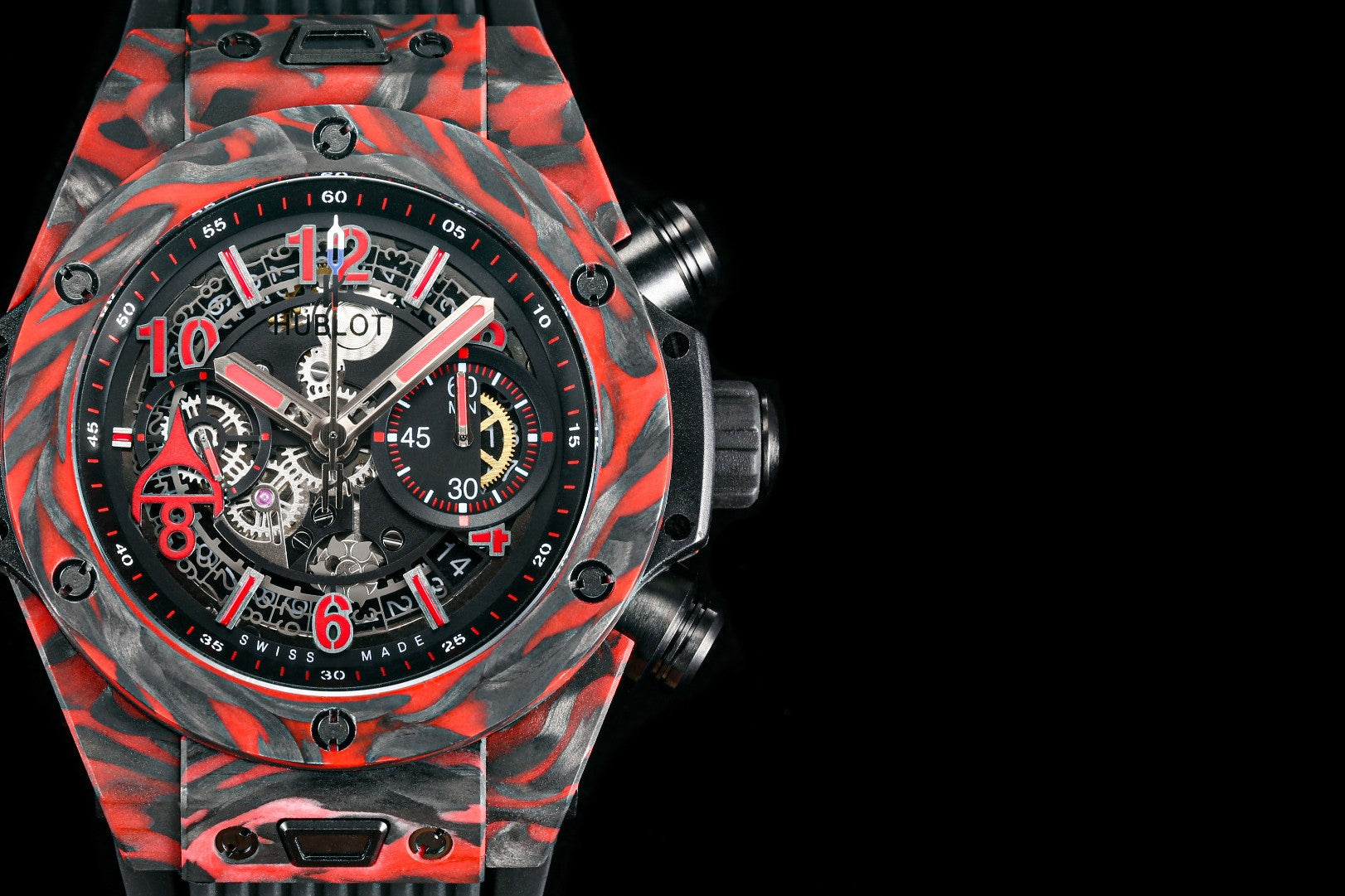 BIG BANG UNICO 45 BLACK RED CARBON