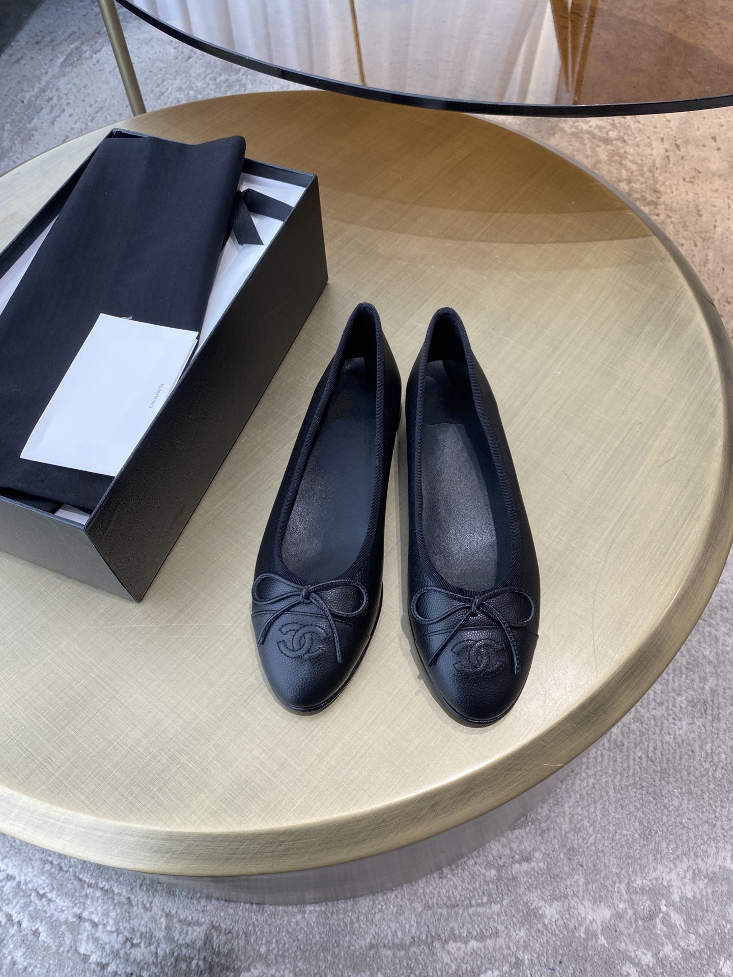 ballet flats grained calfskin