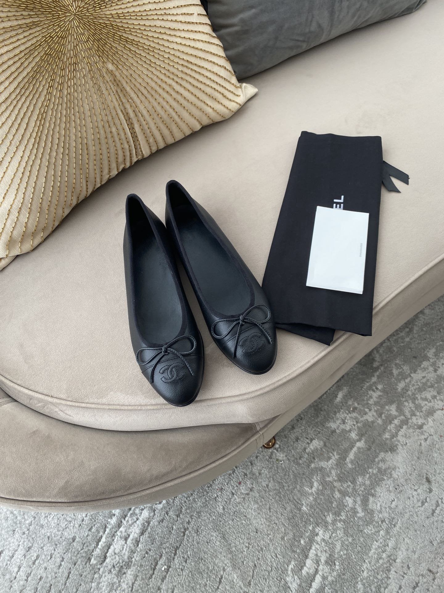 ballet flats grained calfskin