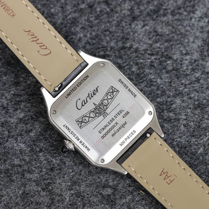 SANTOS DUMONT LADY GOLD CASE LEATHER STRAP
