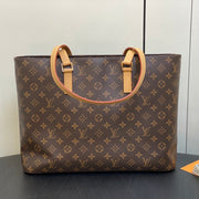 LUCO SHOULDER TOTE BAG 40 MONOGRAM LEATHER BROWN