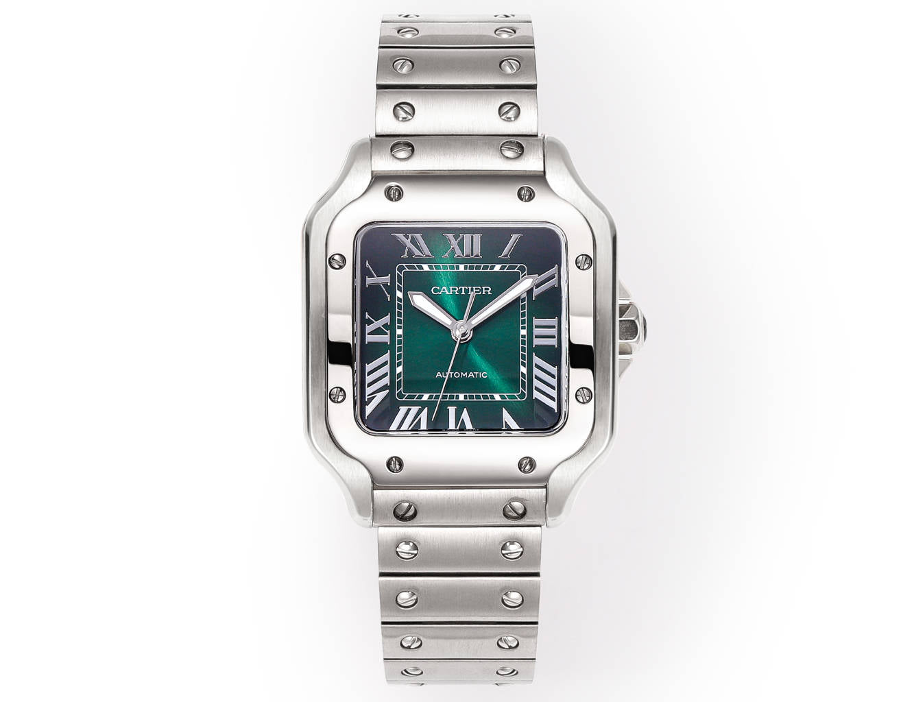SANTOS LADY 35.1MM STEEL CASE DEEP GREEN DIAL