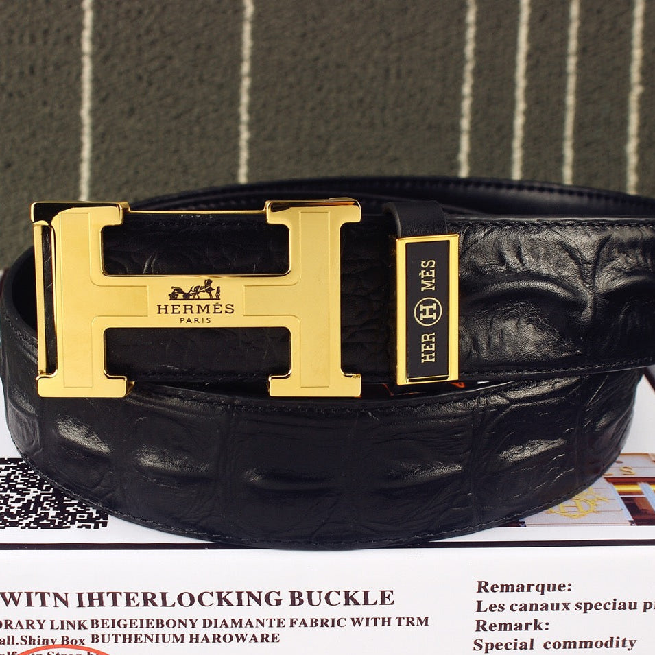 HM Original Belt 38mm Black Epsom Gold  Buckle 620266