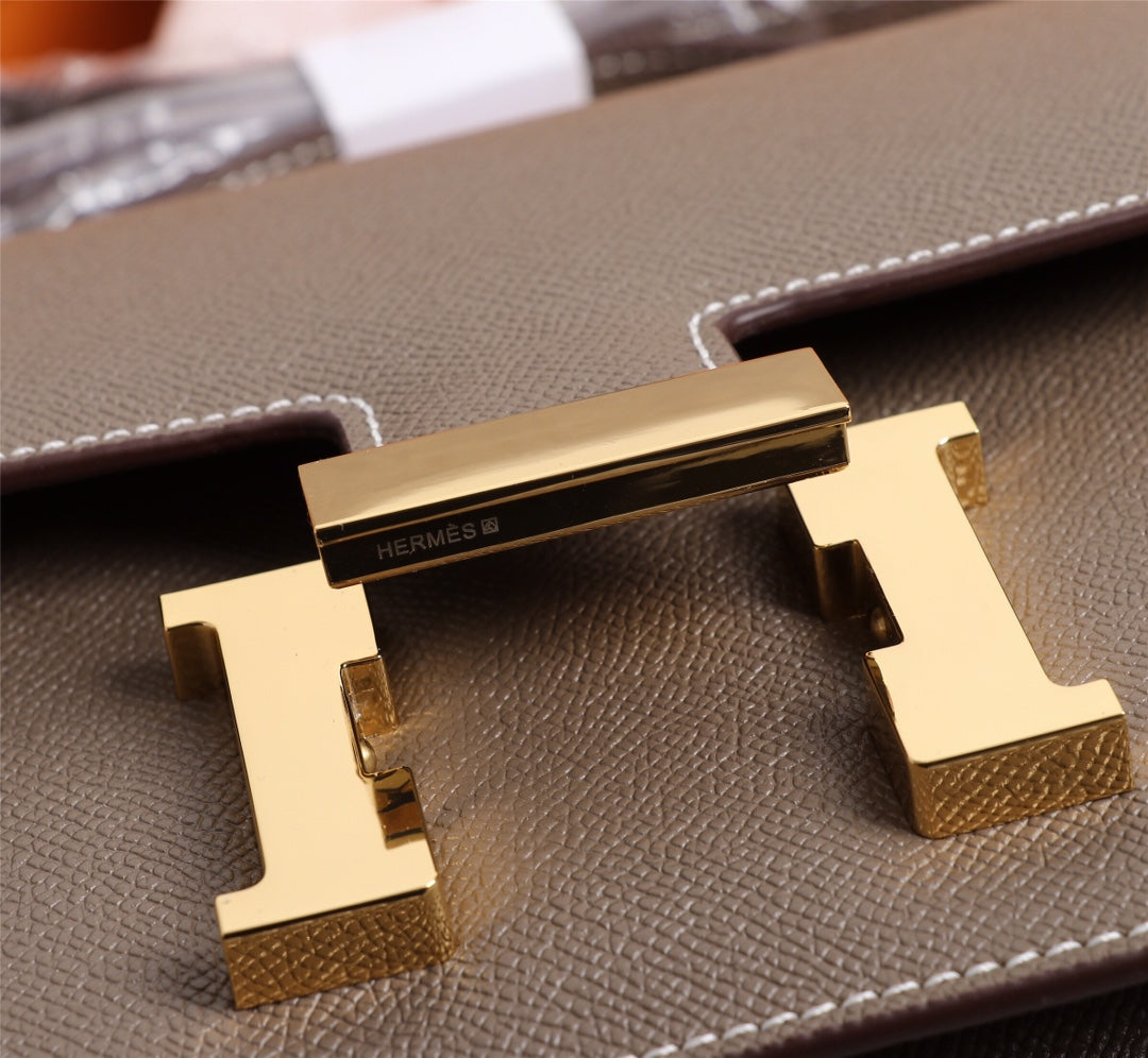 HM CONSTANCE BAGS 18 CHOCOLATE EPSOM GOLD HARDWARE