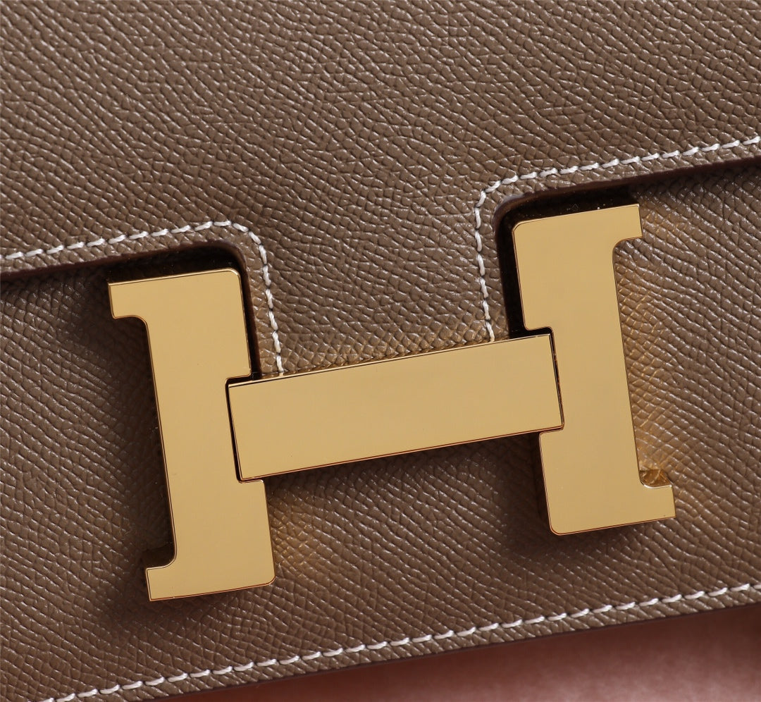 HM CONSTANCE BAGS 18 CHOCOLATE EPSOM GOLD HARDWARE