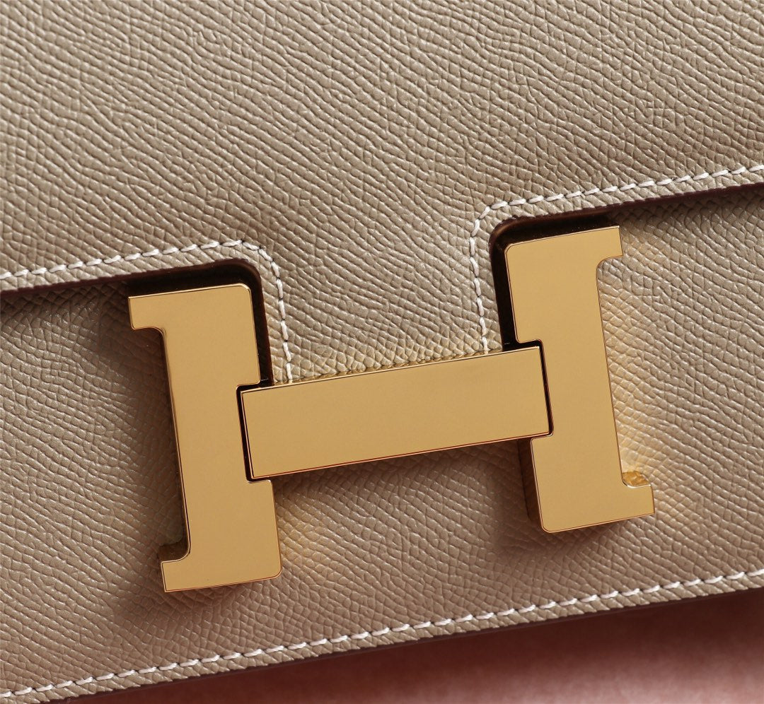 HM CONSTANCE BAGS 18 KHAKI EPSOM GOLD HARDWARE