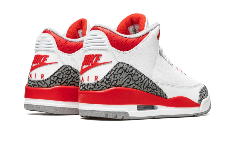 Nike Air Jordan 3 Fire Red White Gray Cowhide