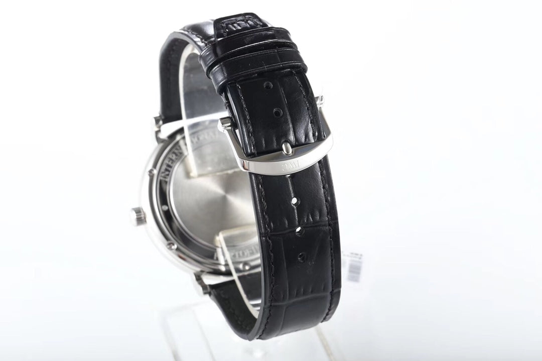 IWC Portofino 40mm Blue Dial Steel Case Black Leather