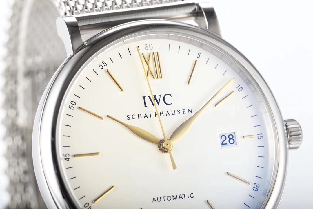 IWC Portofino 40mm Cream Dial Steel Strap Gold Numerals