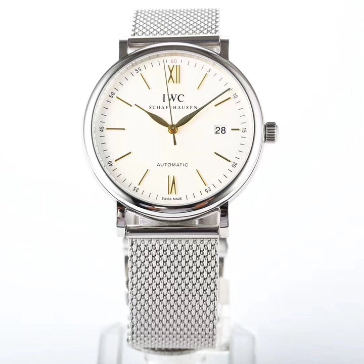 IWC Portofino 40mm Cream Dial Steel Strap Gold Numerals