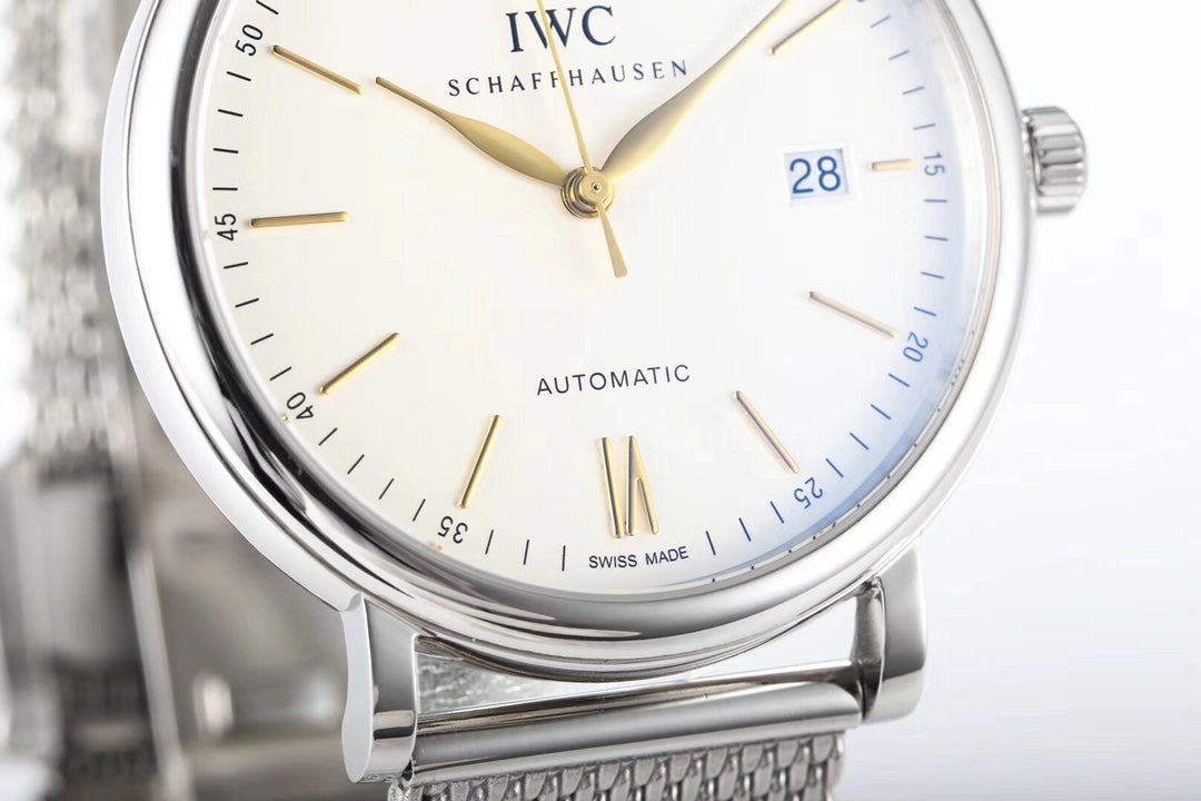 IWC Portofino 40mm Cream Dial Steel Strap Gold Numerals