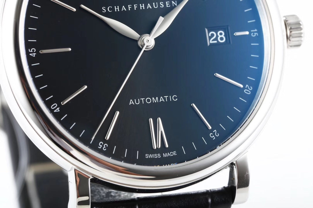 IWC Portofino 40mm Black Dial Steel Case Black Leather Strap