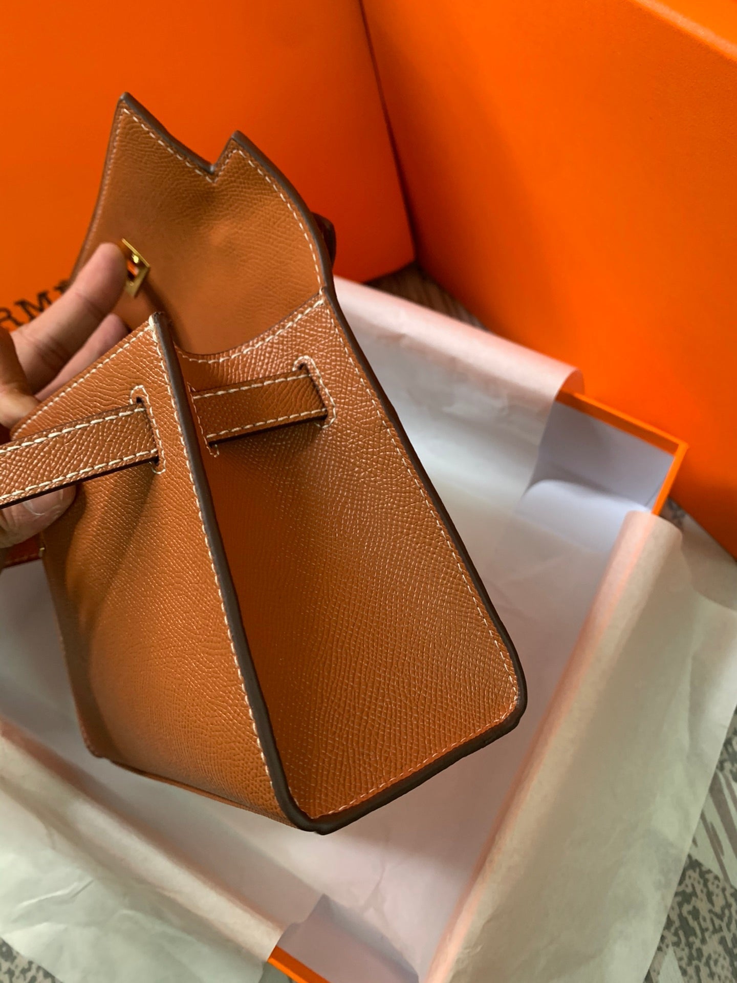 HM KELLY MINI POCHETTE 22 CIDER EPSOM