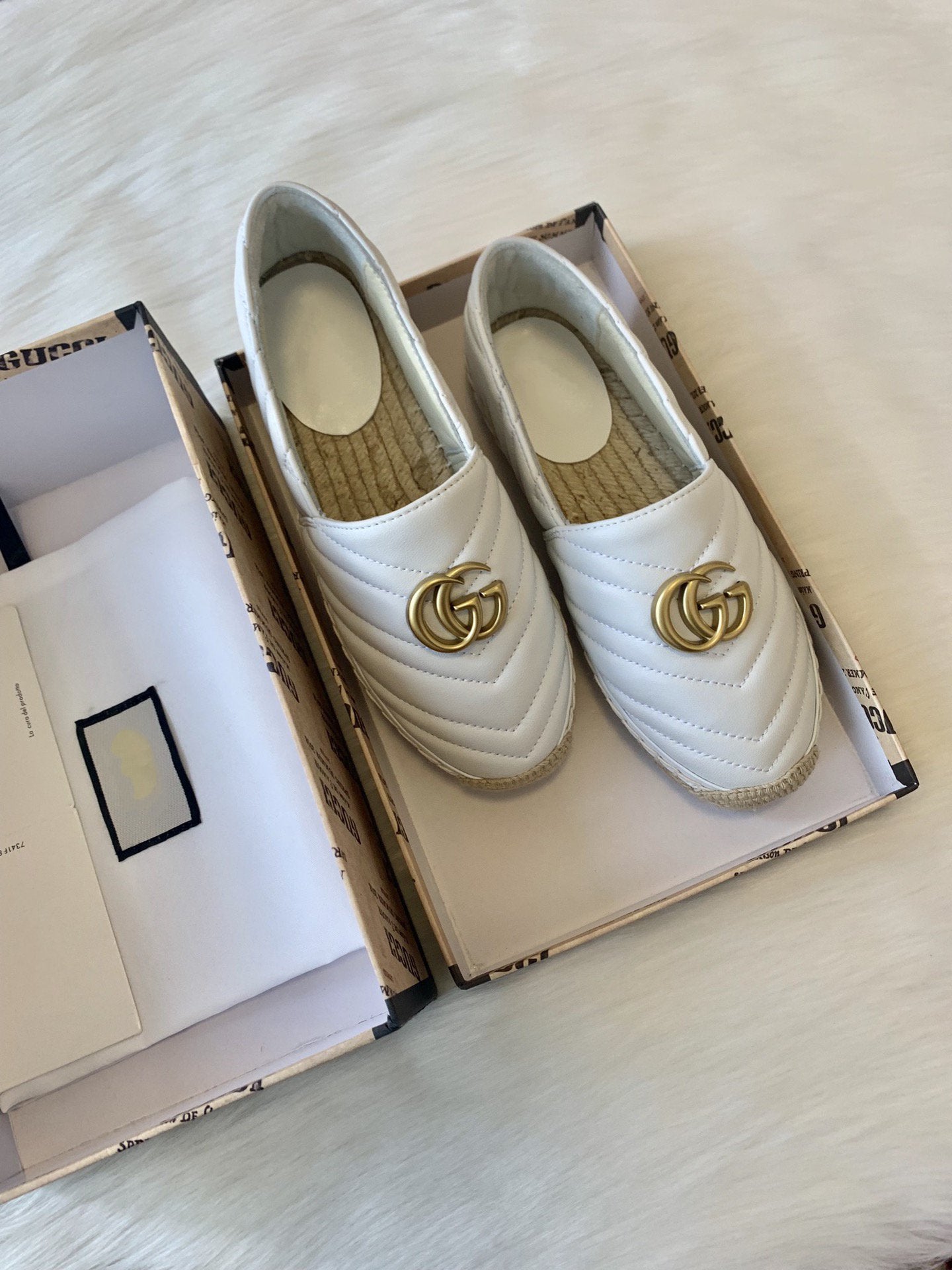 gg espadrilles white calfskin