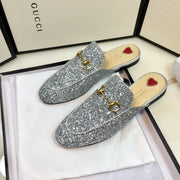 GG PrinceTown Silver Metalic Glitter Mule