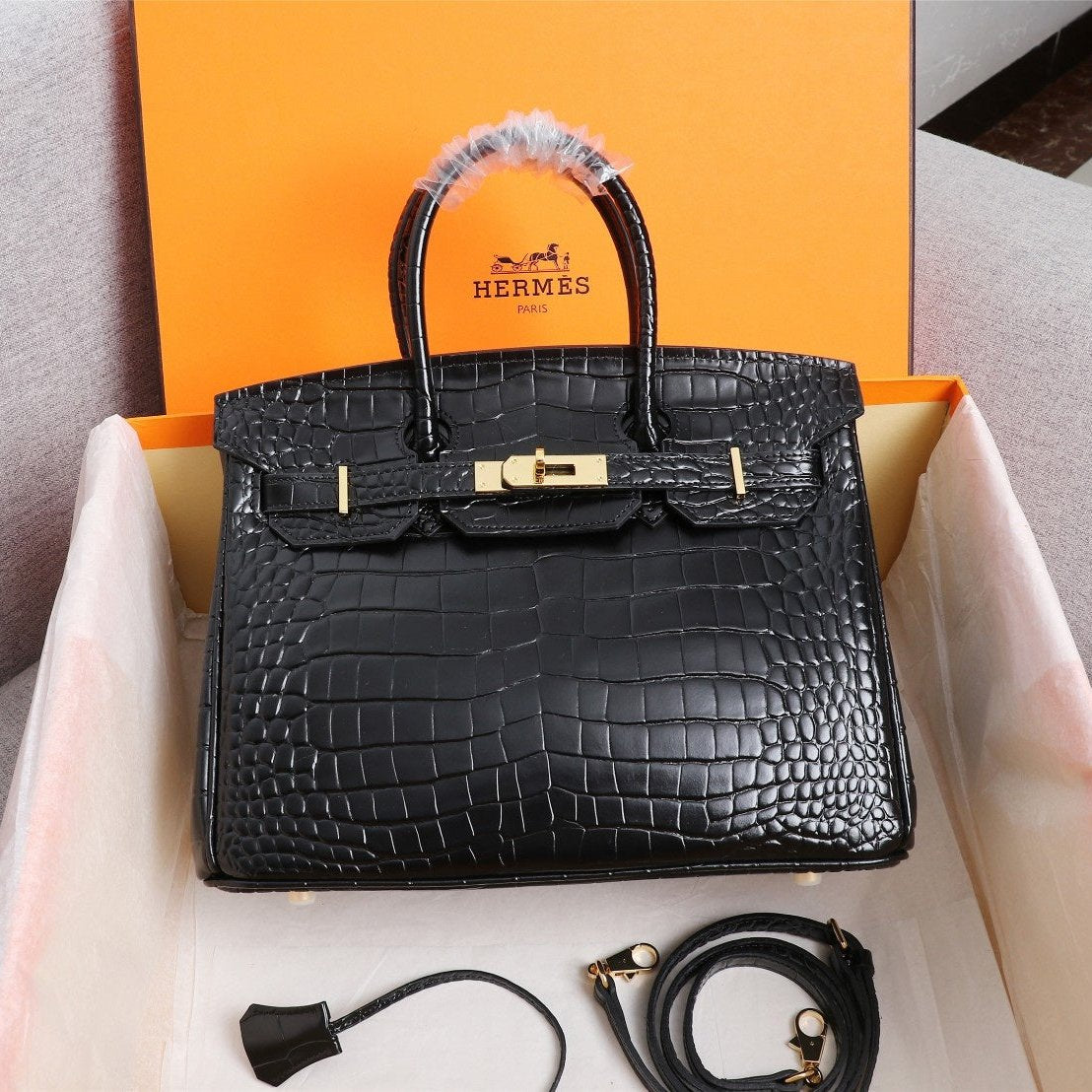 HM BIRKIN BAG 25 CROCODILE EMBOSSED CALFSKIN