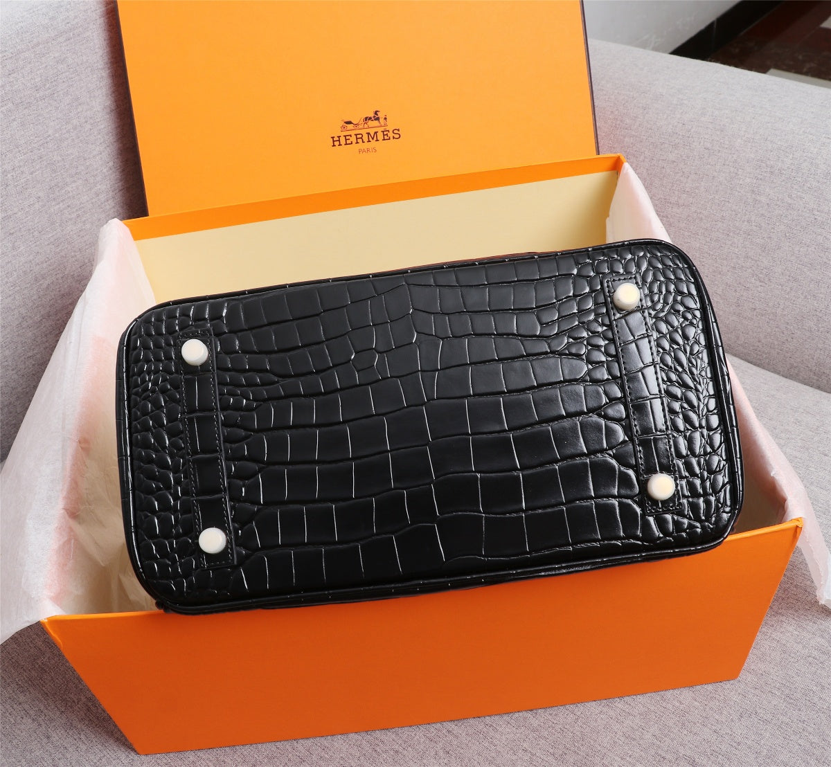 HM BIRKIN BAG 25 CROCODILE EMBOSSED CALFSKIN