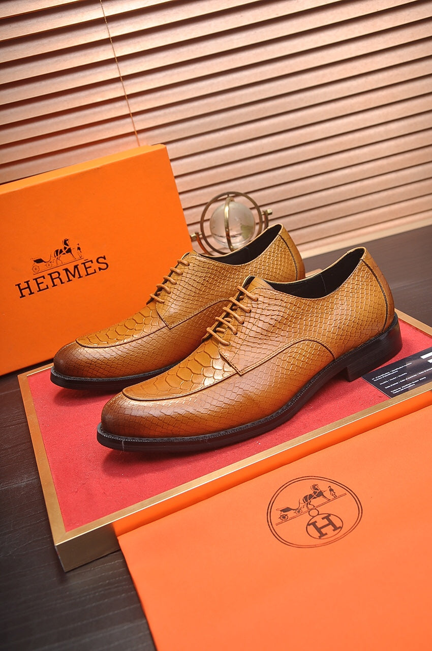HM Men's Dress Shoe Brown Sheepskin