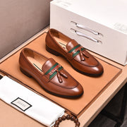 GG Men's Tassel Loafers Brown Cowhide 546330