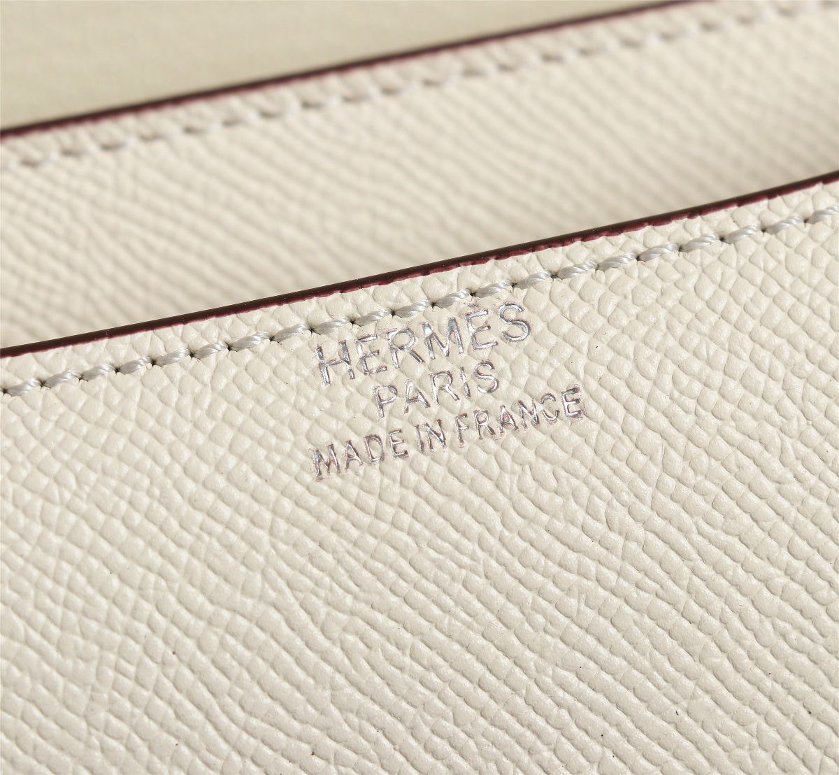 HM CONSTANCE BAGS 18 CREAM EPSOM SILVER HARDWARE