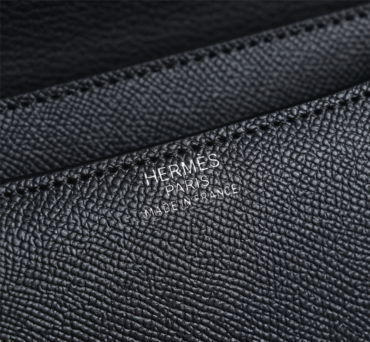 HM CONSTANCE BAGS 18 BLACK EPSOM SILVER HARDWARE