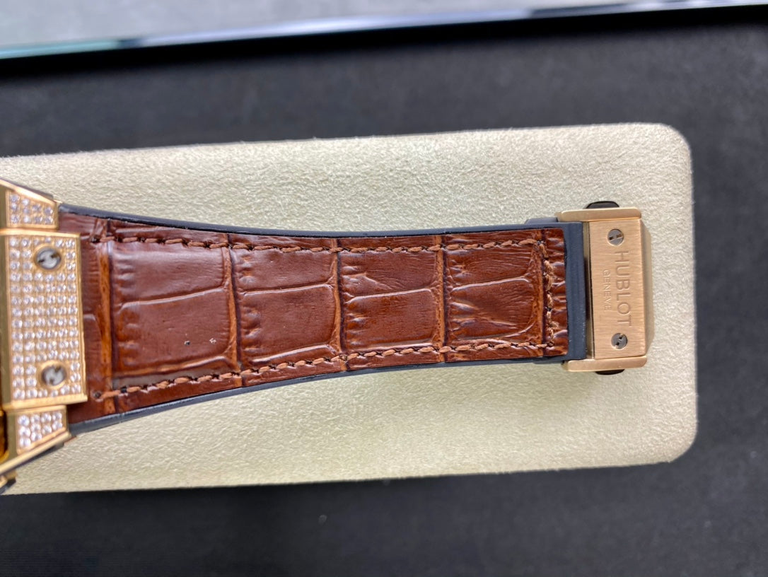 Hublot Spirit of Big Bang Diamond 42mm Watch Brown Leather Strap