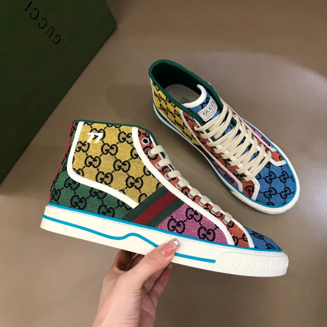 GG Men's  High-Top Sneaker Mullticolor Canvas 574751