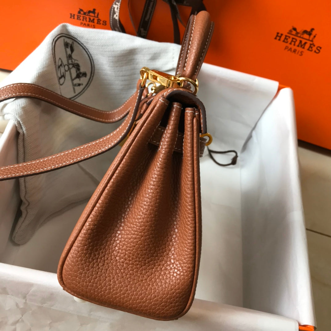 HM Mini Kelly 20cm Togo Leather Gold Hardware