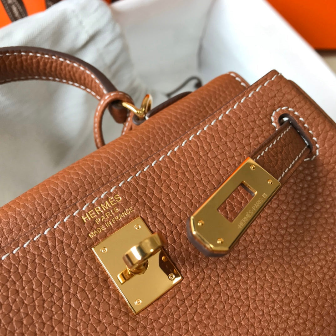 HM Mini Kelly 20cm Togo Leather Gold Hardware