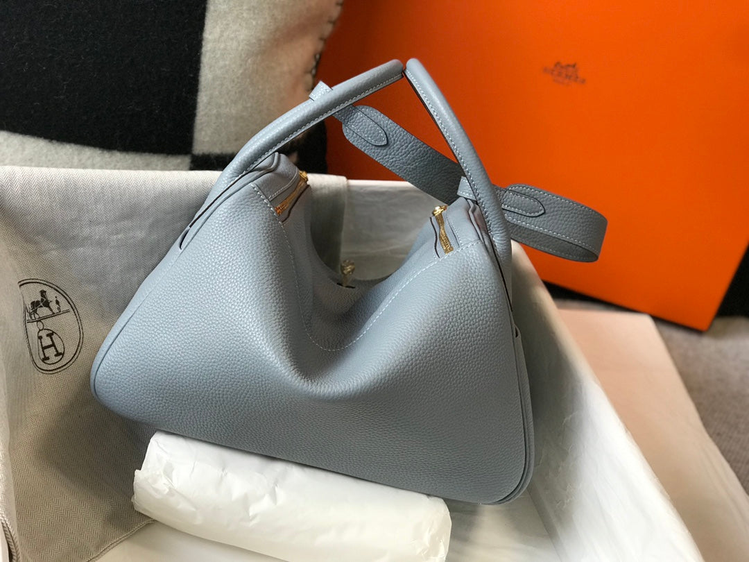 HM LINDY 30 BAG TEMPERED GRAY TAURILLON CLEMENCE LEATHER