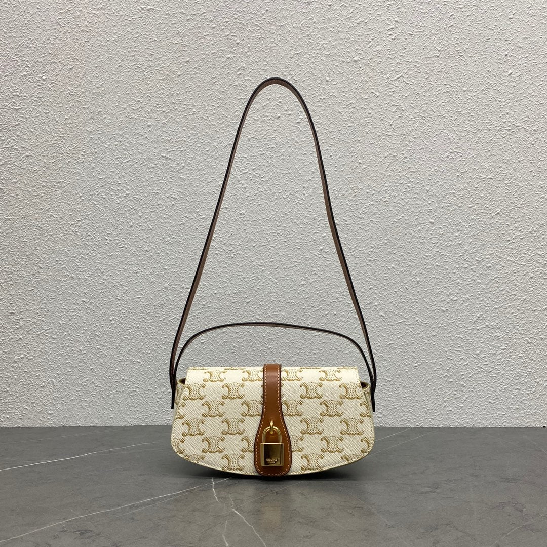 Celine 2026 Tabou Clutch on Strap Triomphe Canvas Calfskin 281765
