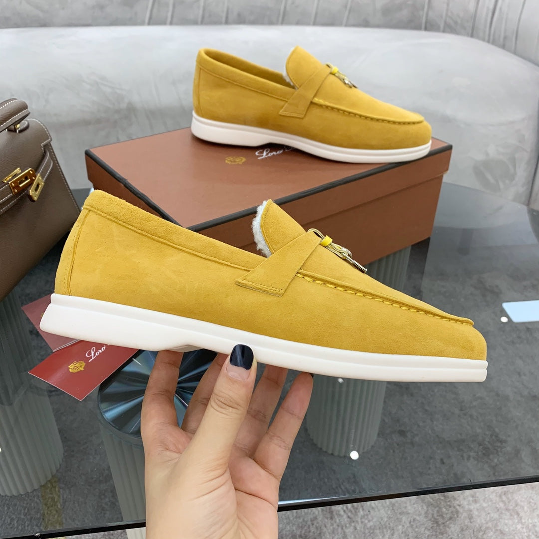 LP 26SS Summer Charm Walk Loafer Yellow Suede Wool 606485