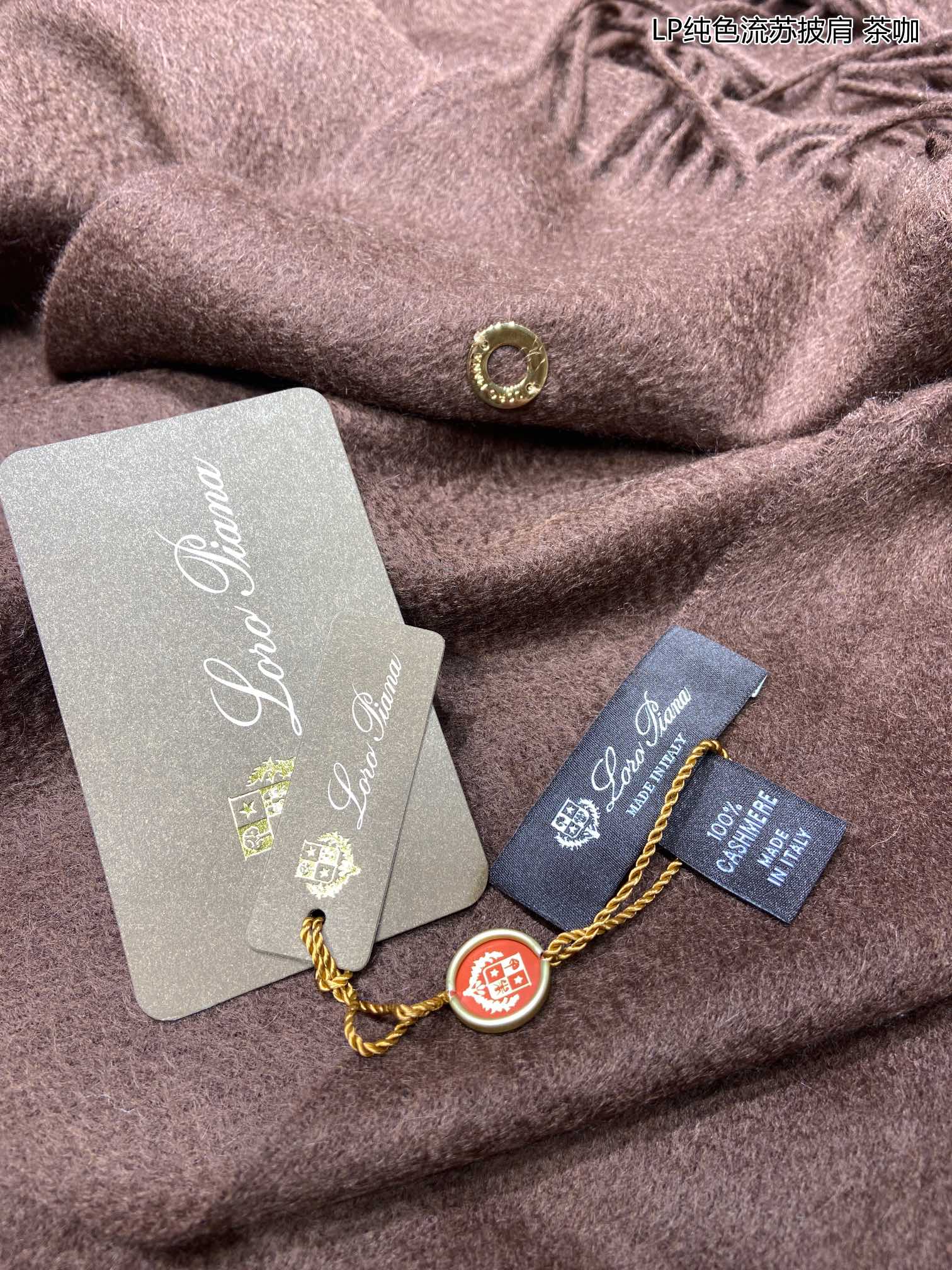 LP Grande Unita Scarf 200 CM In Cocoa Brown Cashmere  645521