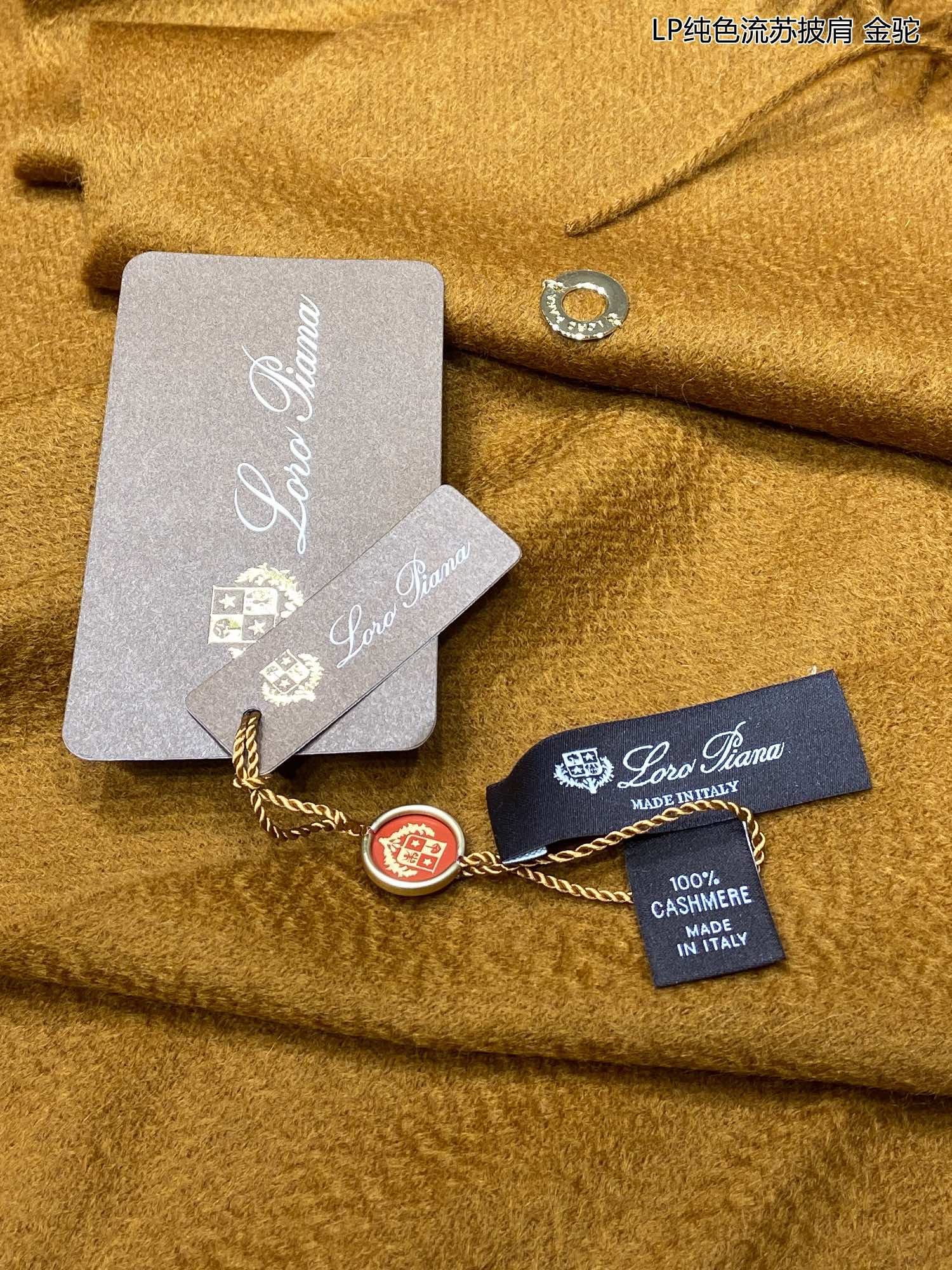 LP Grande Unita Scarf 200 CM In Ochre Yellow Cashmere 645523