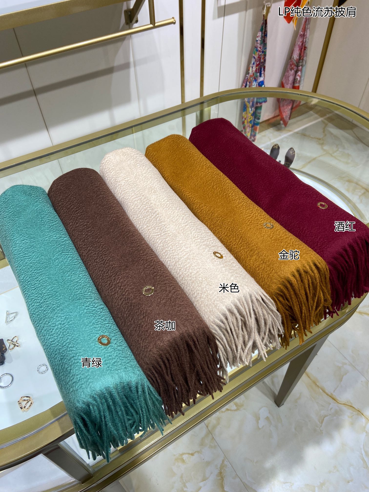 LP Grande Unita Scarf 200 CM In Light Beige Cashmere 645524