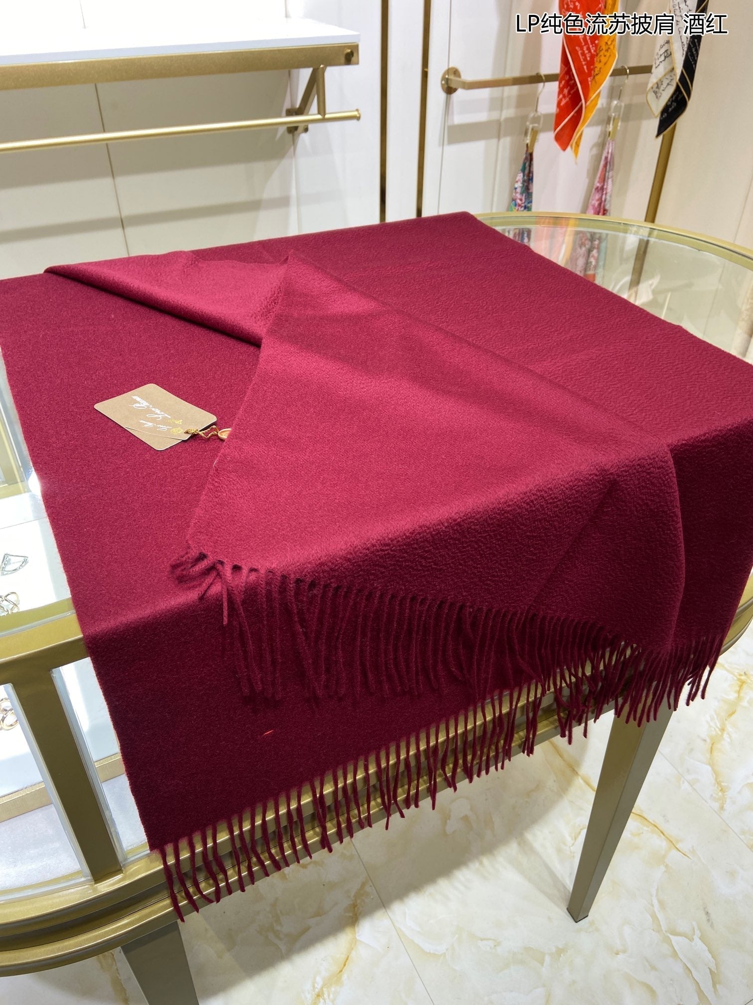 LP Grande Unita Scarf 200 CM In Burgundy Cashmere 645525
