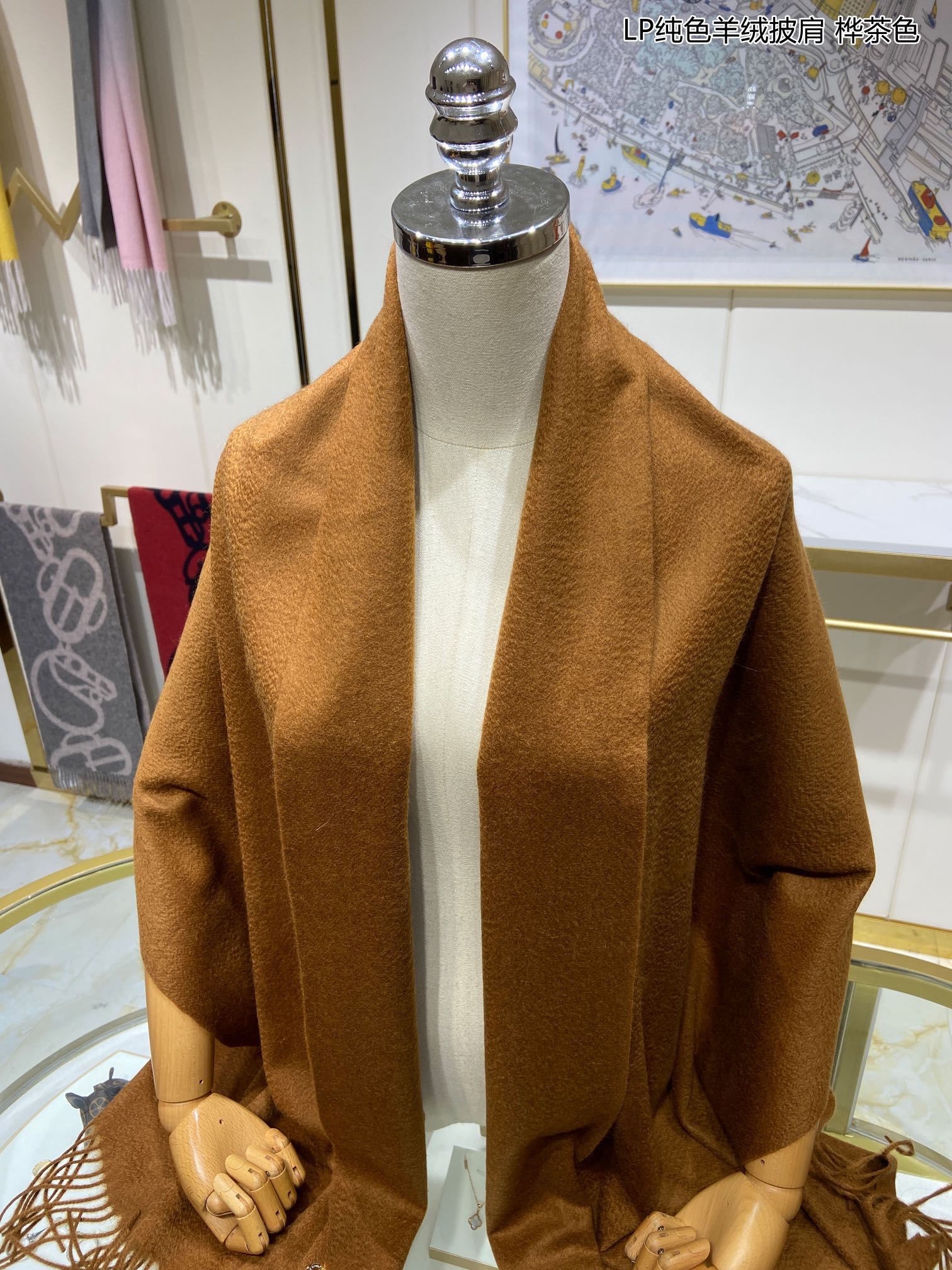 LP Grande Unita Scarf 200 CM In Caramel Cashmere  645520