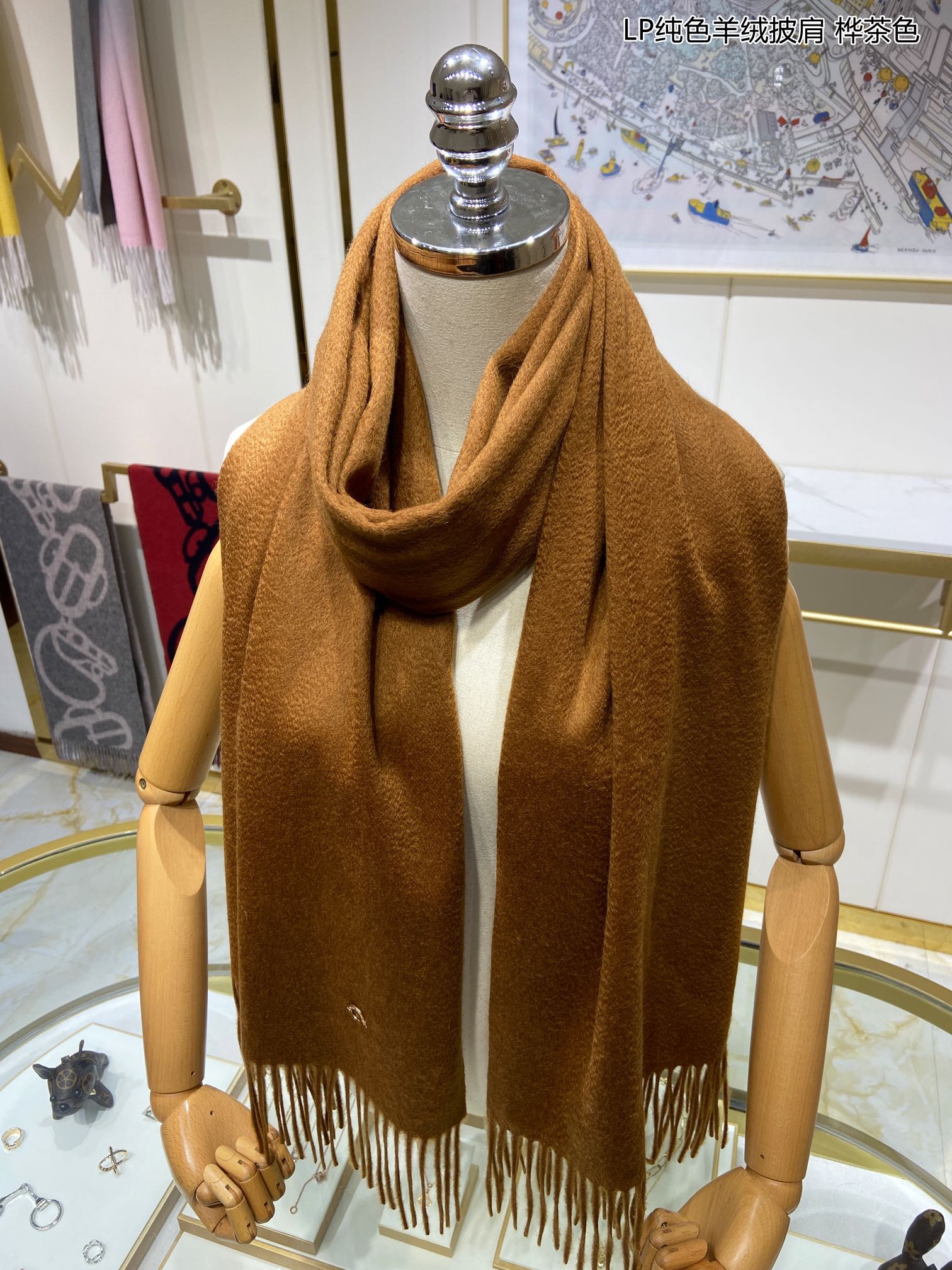 LP Grande Unita Scarf 200 CM In Caramel Cashmere  645520