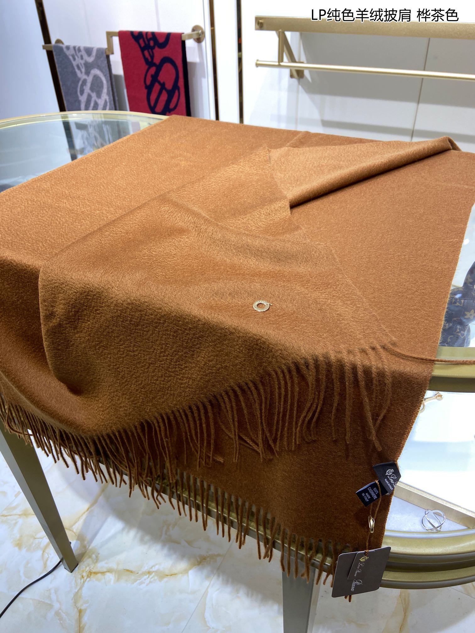 LP Grande Unita Scarf 200 CM In Caramel Cashmere  645520