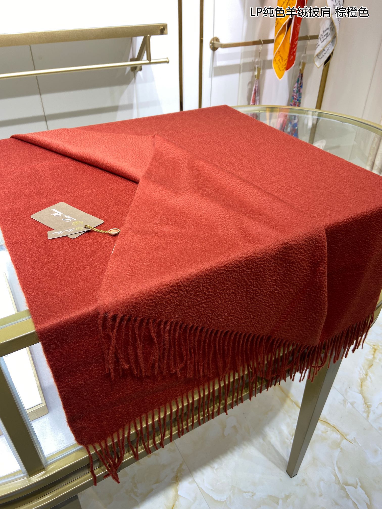 LP Grande Unita Scarf 200 CM In Gac Red Cashmere 645518