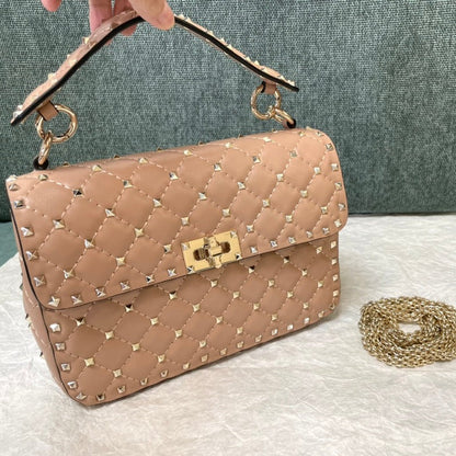 garavani rockstud spike medium 24cm beige lambskin