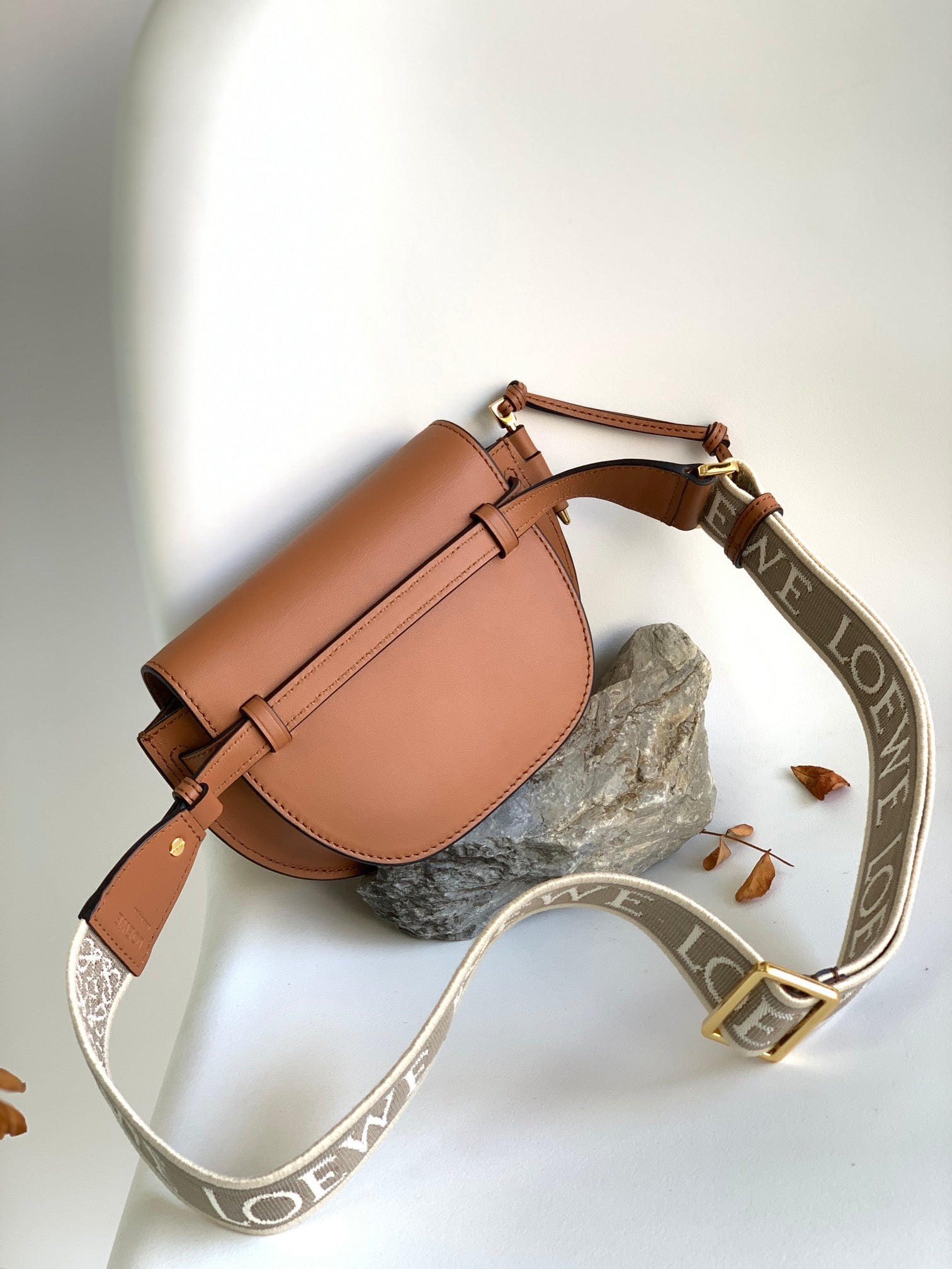 Mini Gate Dual Bag 21cm Tan Calfskin