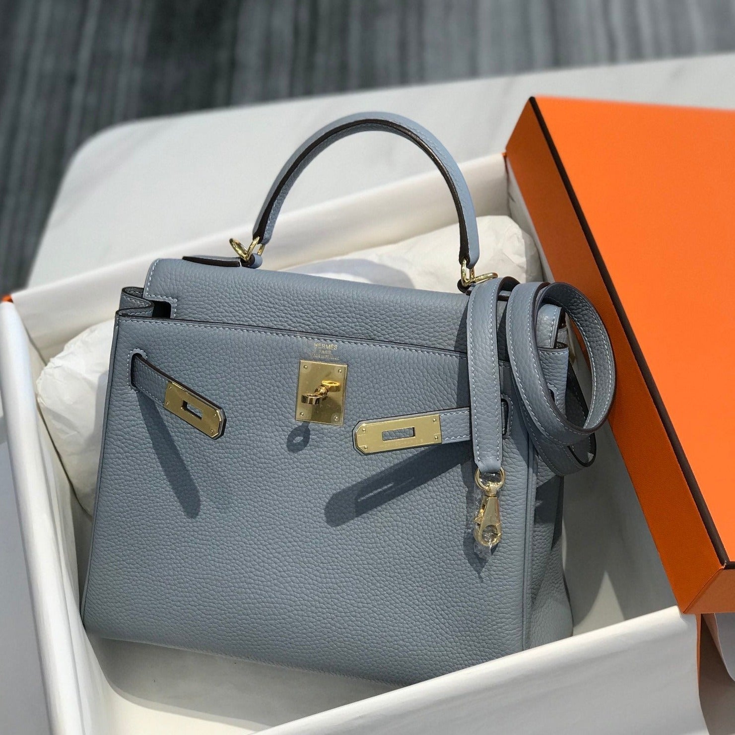 hm kelly 32cm togo leather gold hardware