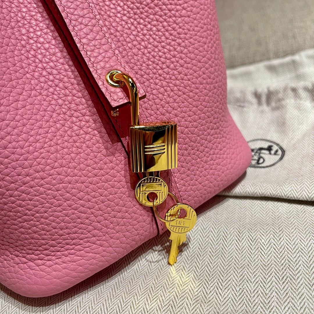 Hermes Picotin Lock 18 Pink Togo With Gold Hardware