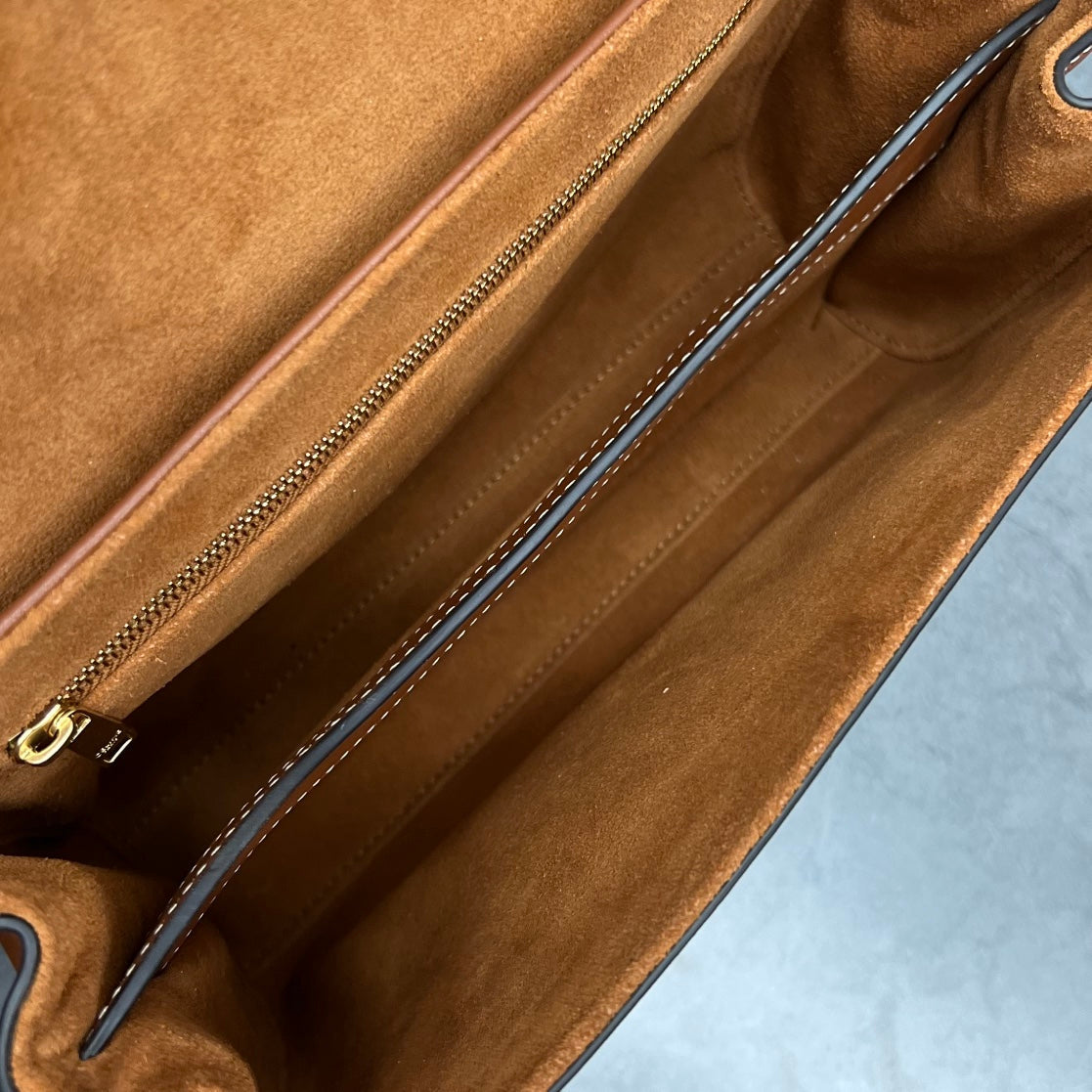 Celine 2026 Teen Soft 16 Bag 23cm Brown Smooth Calfskin