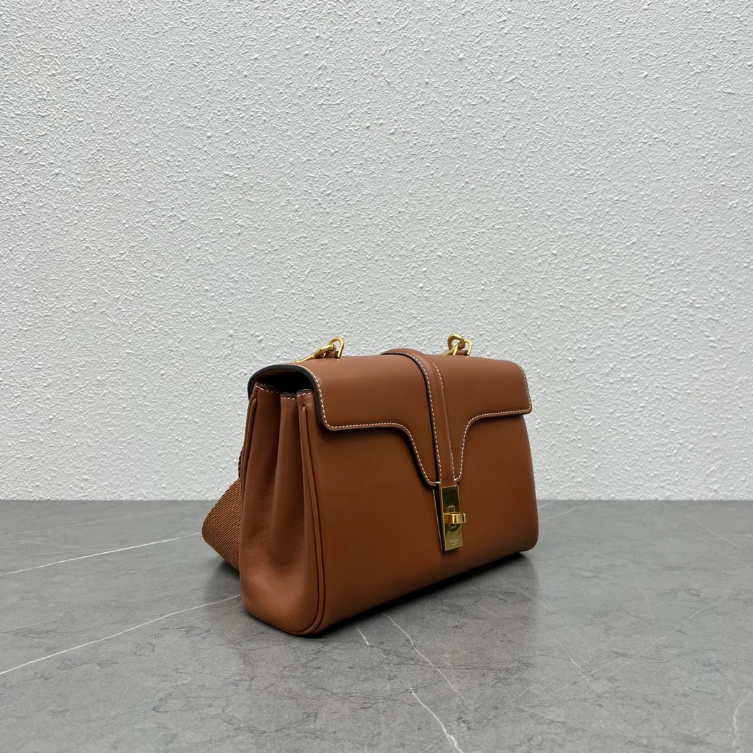 Celine 2026 Teen Soft 16 Bag 23cm Brown Smooth Calfskin