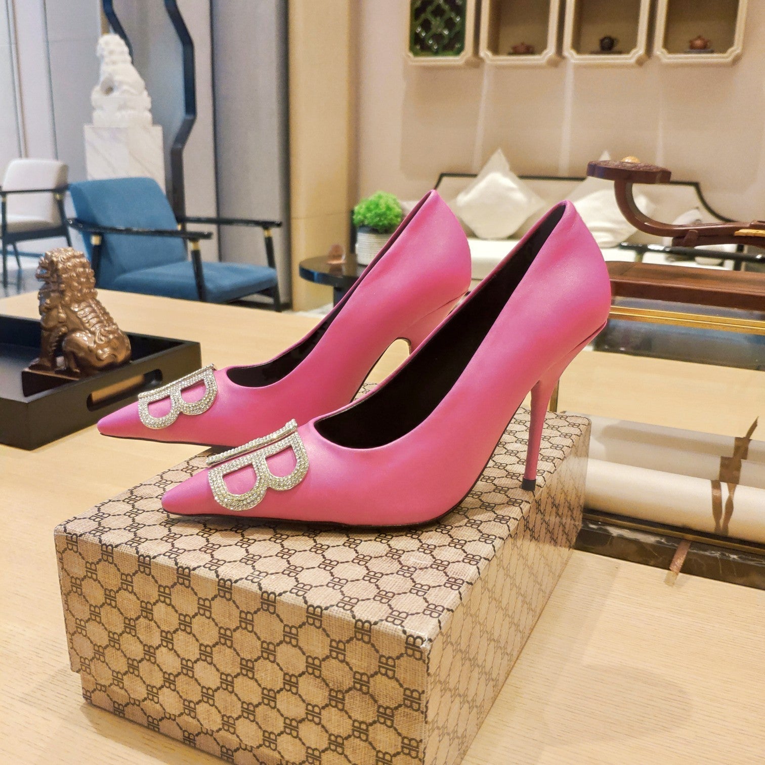 Balenciaga 26s High Heel Pump 105 Pink Cowhide 681172
